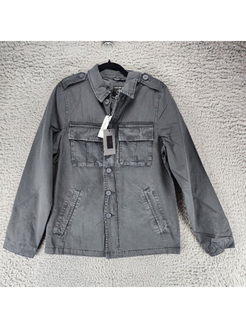 Indigo Star Jacket Mens Small Dark Gray Canvas MIlitary Field *NWT*